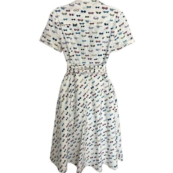 BODEN Midi Faux Wrap Lara Printed In Sunglasses Chic Dress Size 4L - Picture 5 of 11